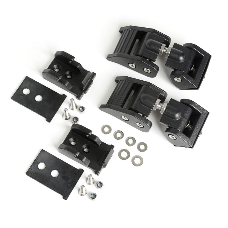 Rugged Ridge 2018-20 Jeep Wrangler JL / 2020 Jeep Gladiator JT Black Hood Catch Rugged Ridge Brackets AXOPROS