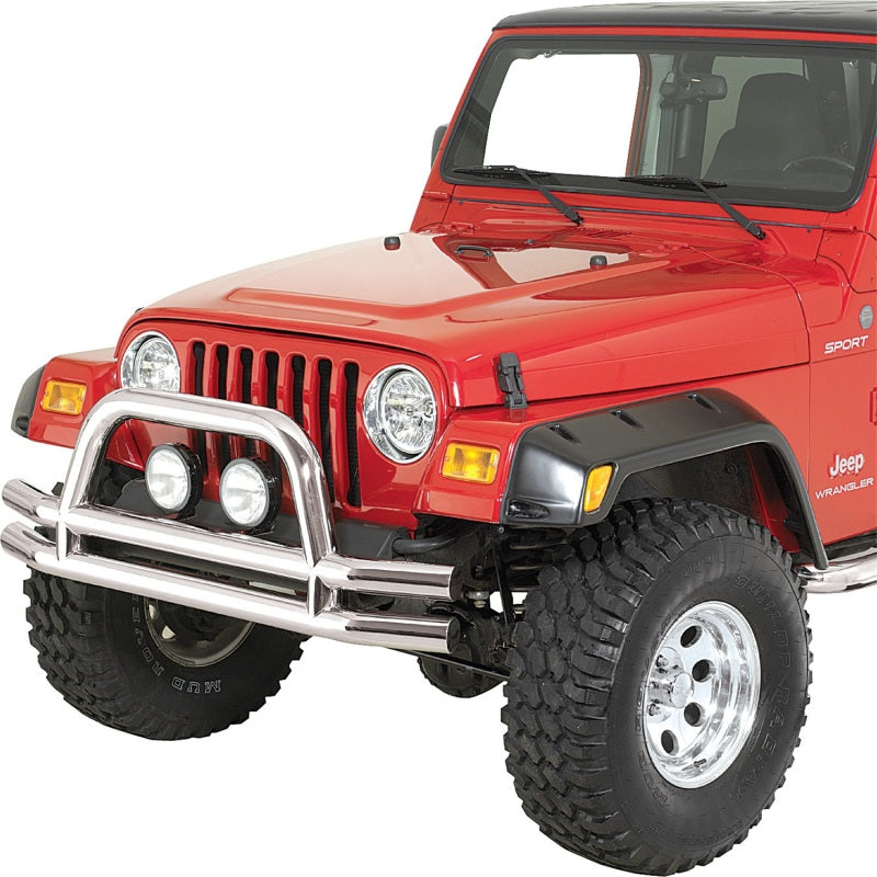Rugged Ridge 3-In Double Tube Front Bumper SS 76-06 Models Rugged Ridge Bumper Accessories  AXOPROS