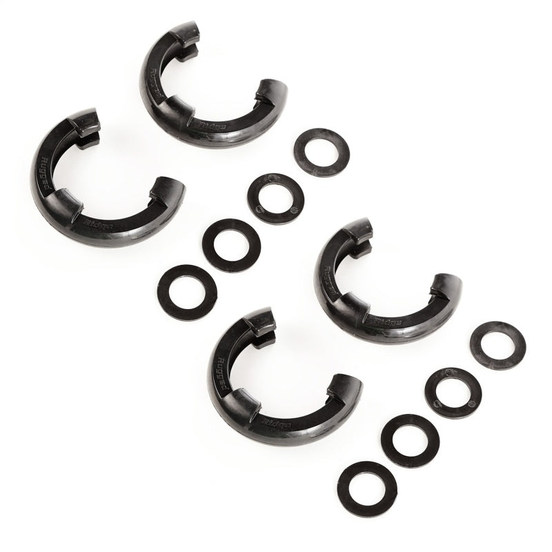 Rugged Ridge 3/4in Black D-Ring Isolator Kit Rugged Ridge Shackle Kits AXOPROS