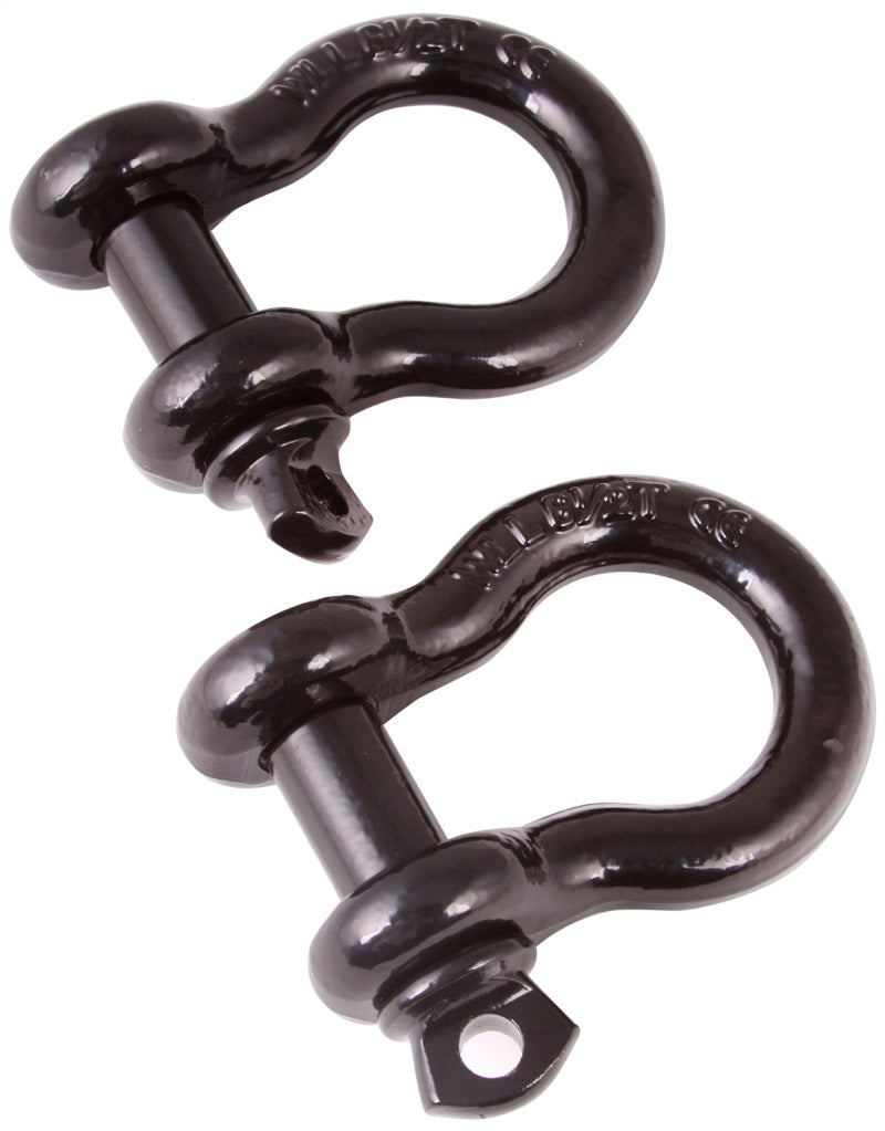 Rugged Ridge 3/4in Black D-Shackles Rugged Ridge Shackle Kits AXOPROS