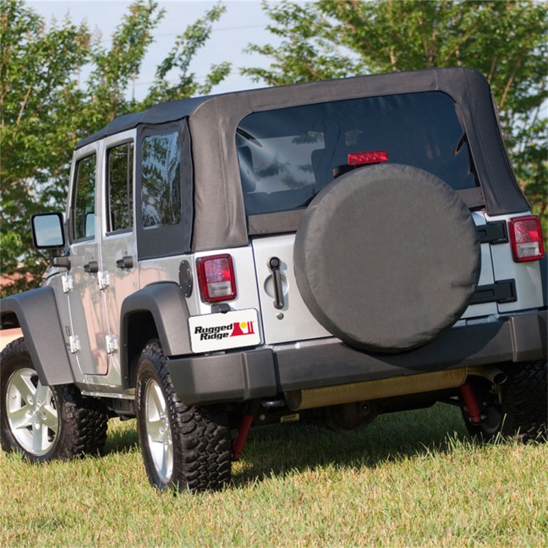 Rugged Ridge 35-36 Inch Tire Cover Black Diamond Rugged Ridge Car Covers AXOPROS