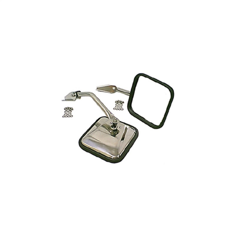 Rugged Ridge 55-86 Jeep CJ Stainless Steel Side Mirror Kit Rugged Ridge Exterior Trim AXOPROS
