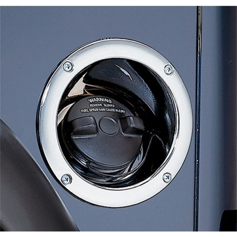 Rugged Ridge 97-06 Jeep Wrangler Chrome Gas Tank Filler Bezel Rugged Ridge Fuel Caps  AXOPROS