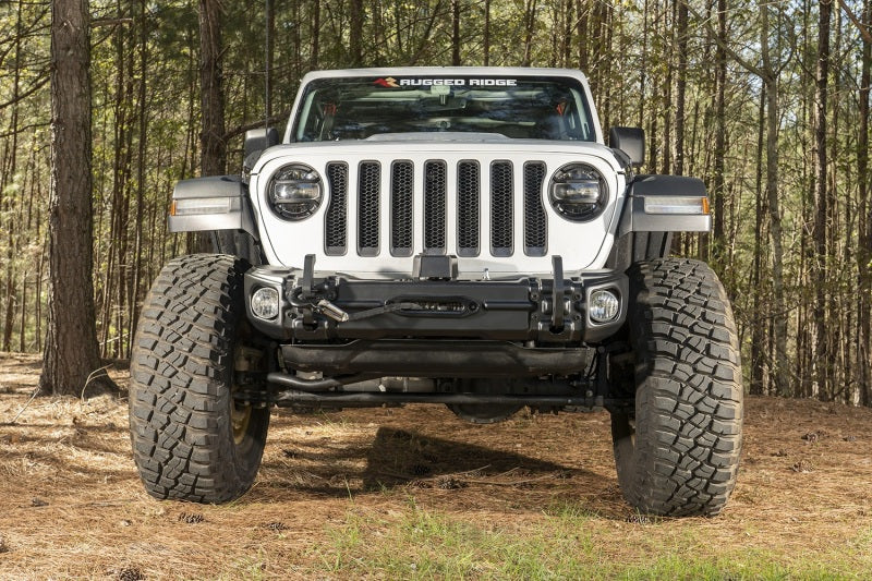 Rugged Ridge Arcus Front Bumper Set W/Tray & Hooks 18-20 Jeep Wrangler JL/JT Rugged Ridge Bumpers - Steel AXOPROS