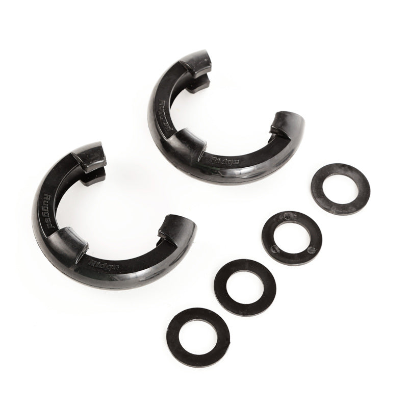 Rugged Ridge Black 3/4in D-Ring Isolator Kit Rugged Ridge Shackle Kits AXOPROS