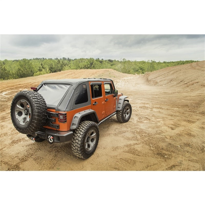 Rugged Ridge Bowless Soft Top Black Diamond 4-Door 07-18 Jeep Wrangler JK Rugged Ridge Soft Tops AXOPROS