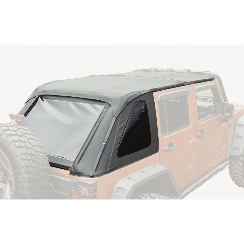 Rugged Ridge Bowless Soft Top Black Diamond 4-Door 07-18 Jeep Wrangler JK Rugged Ridge Soft Tops AXOPROS