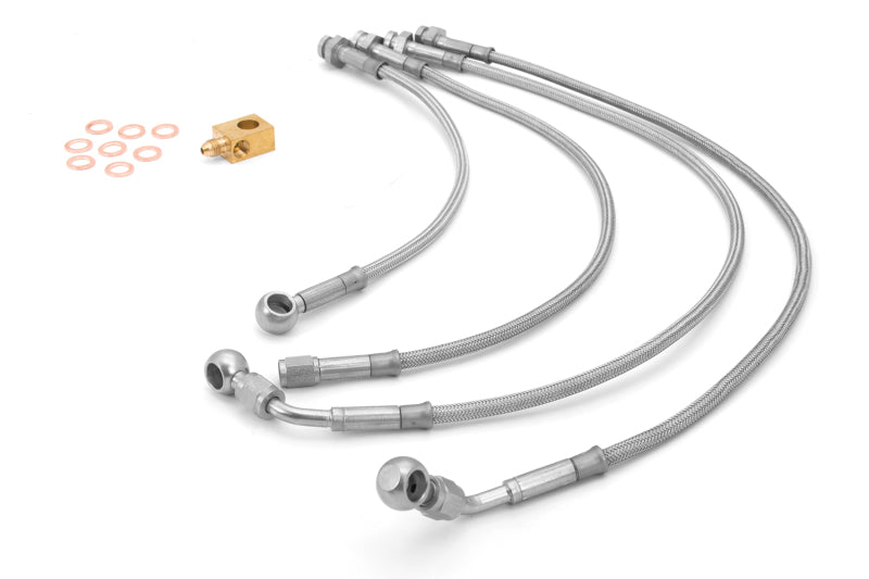 Rugged Ridge Brake Hose Kit Braided Stainless 07-18 Jeep Wrangler Rugged Ridge Brake Line Kits AXOPROS