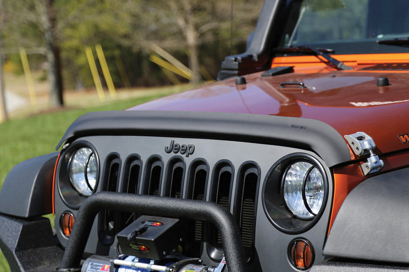 Rugged Ridge Bug Deflector Matte Black 07-18 Jeep Wrangler Rugged Ridge Hood Deflectors AXOPROS