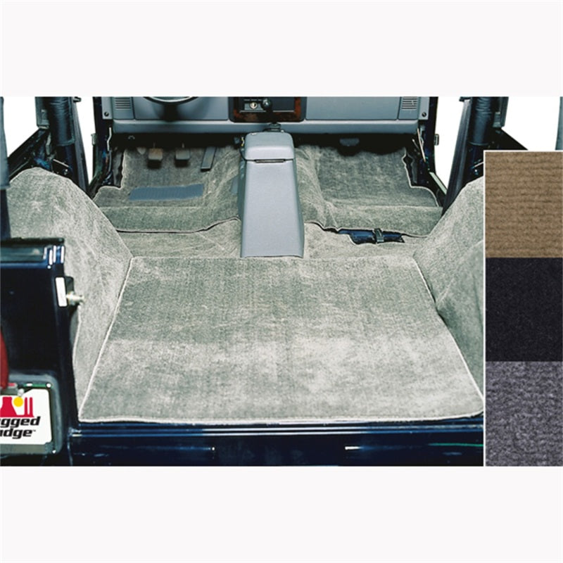 Rugged Ridge Deluxe Carpet Kit Gray 76-95 Jeep CJ / Jeep Wrangler Models Rugged Ridge Floor Mats Carpeted  AXOPROS
