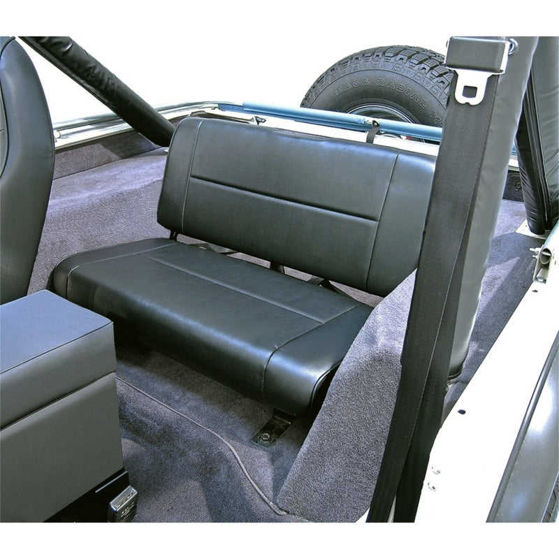 Rugged Ridge Fixed Rear Seat Black 55-95 Jeep CJ / Jeep Wrangler Rugged Ridge Seat Brackets & Frames AXOPROS