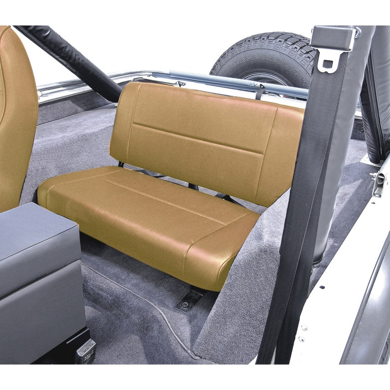 Rugged Ridge Fixed Rear Seat Tan 55-95 Jeep CJ / Jeep Wrangler Rugged Ridge Seat Brackets & Frames AXOPROS