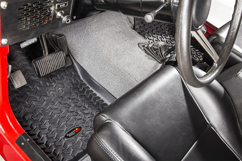 Rugged Ridge Floor Liner Front Black 1976-1983 Jeep CJ-5 Rugged Ridge Floor Mats - Rubber AXOPROS