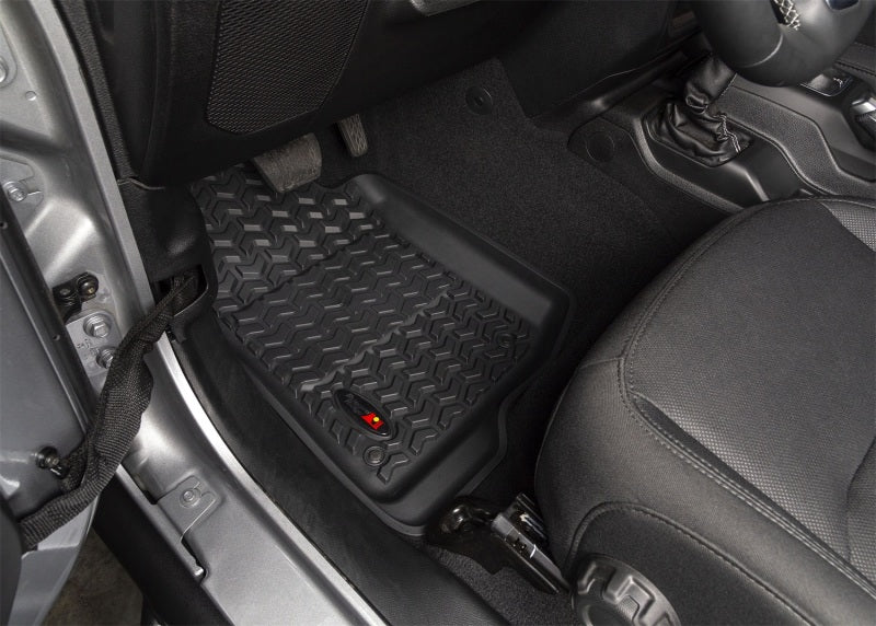Rugged Ridge Floor Liner Front Black 2018-2020 Jeep Wrangler 2020 Gladiator JL / JT Rugged Ridge Floor Mats - Rubber AXOPROS