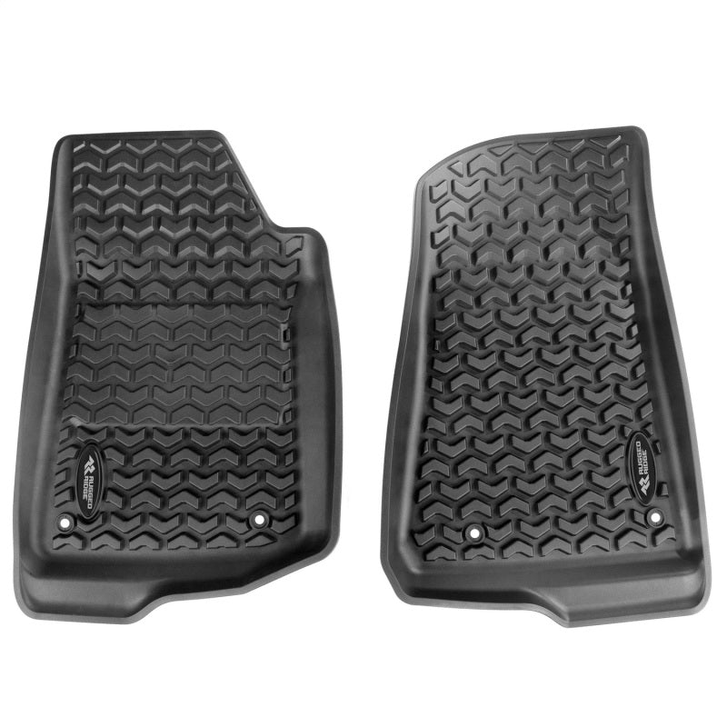 Rugged Ridge Floor Liner Kit Black F/R 20-21 Jeep Gladiator (JT) Rugged Ridge Floor Mats - Rubber AXOPROS