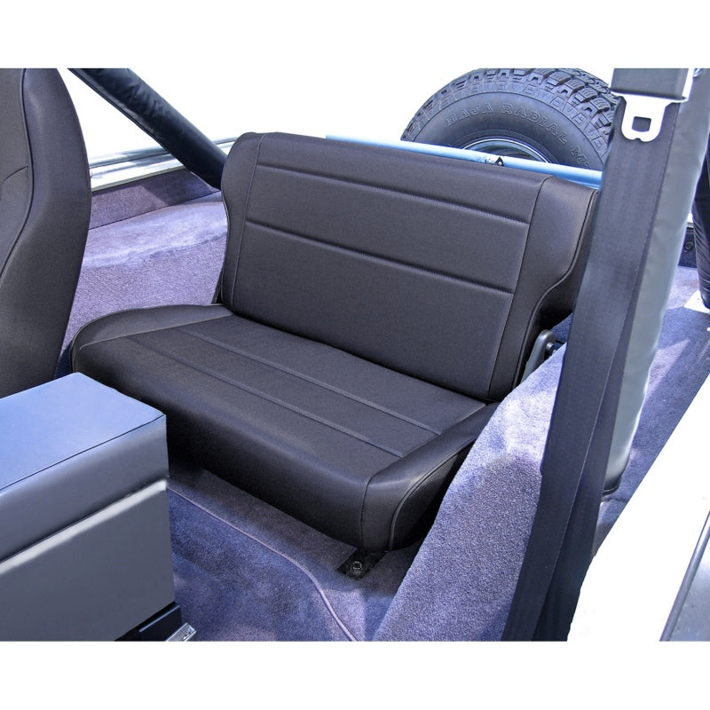 Rugged Ridge Fold&Tumble Rear Seat Black Denim 76-95 Jeep CJ / Jeep Wrangler Rugged Ridge Seat Releases AXOPROS