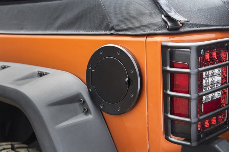 Rugged Ridge Non-Locking Gas Cap Door Black 07-18 Jeep Wrangler Rugged Ridge Fuel Caps  AXOPROS