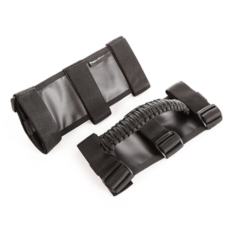 Rugged Ridge Paracord Grab Handles Black/Black Pair Rugged Ridge Dash & Interior Trim AXOPROS