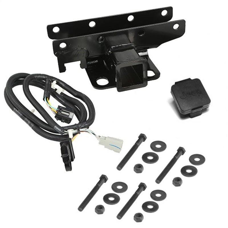 Rugged Ridge Receiver Hitch Kit Jeep Logo 07-18 Jeep Wrangler Rugged Ridge Hitch Accessories AXOPROS