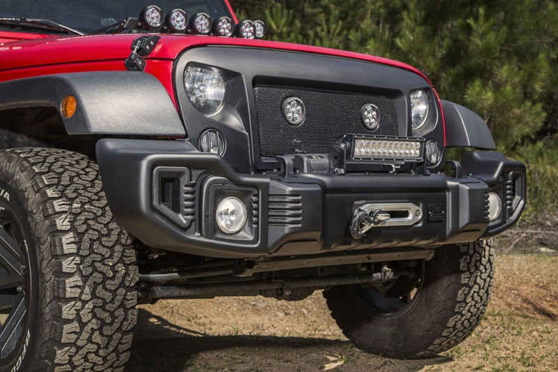 Rugged Ridge Spartacus Front Bumper Black 07-18 Jeep Wrangler Rugged Ridge Bumpers - Steel AXOPROS