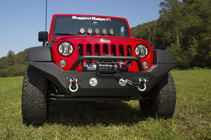 Rugged Ridge Spartan Front Bumper HCE W/Overrider 07-18 Jeep Wrangler JK Rugged Ridge Bumpers - Steel AXOPROS