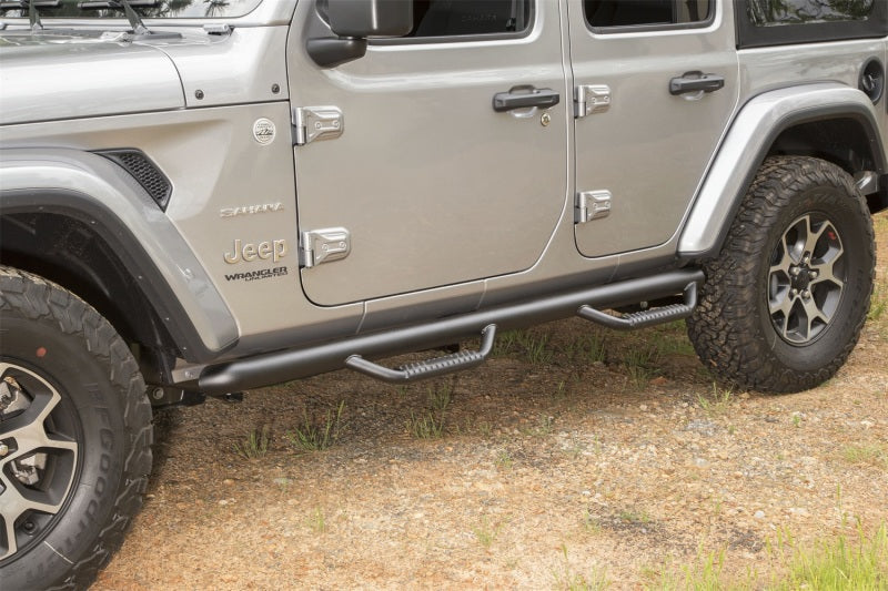 Rugged Ridge Spartan Nerf Bar Textured Black 18-20 Jeep Wrangler JL 4 Door Rugged Ridge Nerf Bars AXOPROS