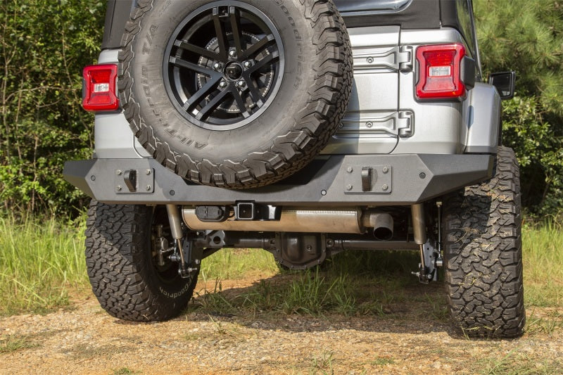 Rugged Ridge Spartan Rear Bumper Full Width 18-20 Jeep Wrangler JL Rugged Ridge Bumpers - Steel AXOPROS
