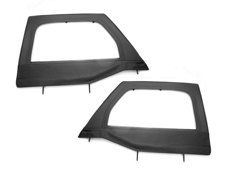 Rugged Ridge Upper Soft Door Kit Front Black Diamond 07-18 Jeep Wrangler JK Rugged Ridge Doors AXOPROS