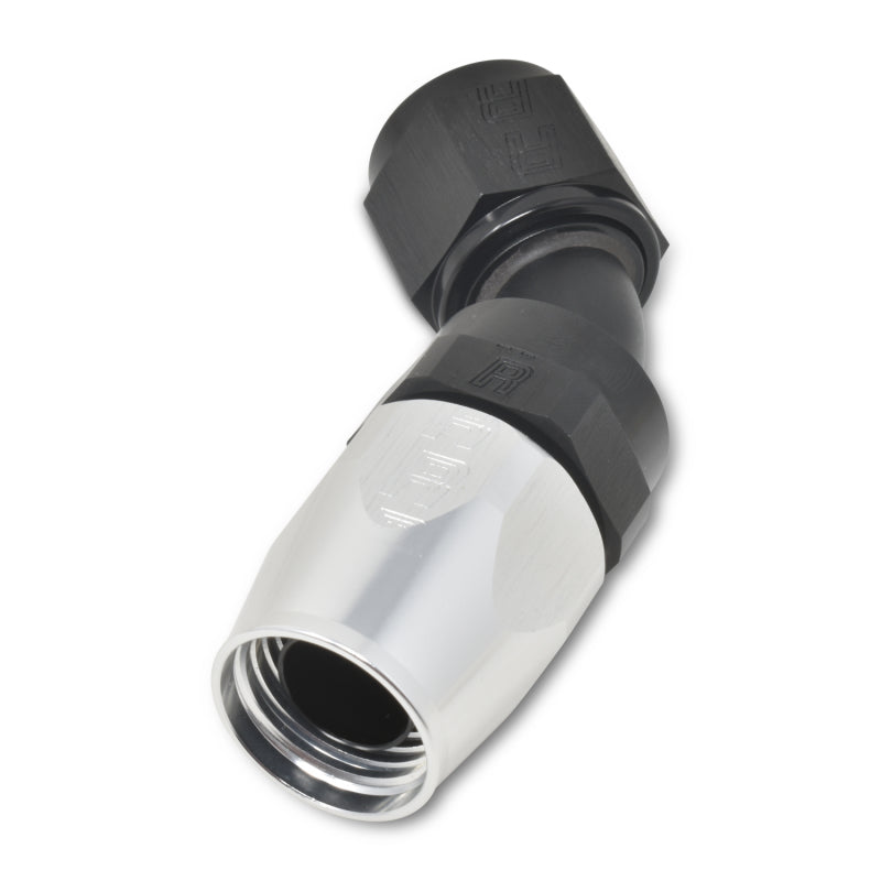 Russell Performance -6 AN Black/Silver 45 Degree Full Flow Hose End Russell Fittings AXOPROS