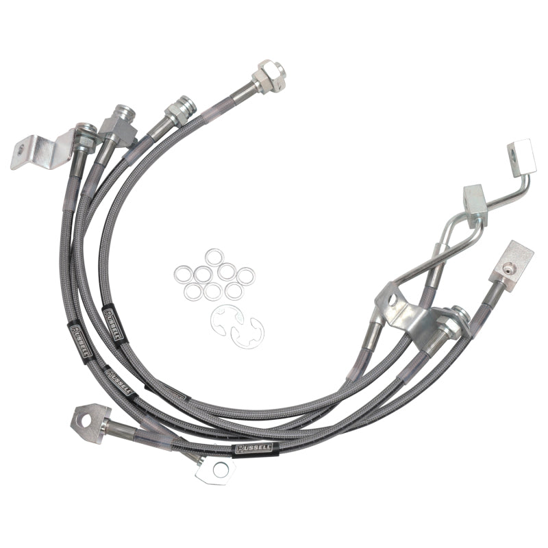 Russell Performance 99-06 Ford Excursion 4WD with 4in-5.5in lift Brake Line Kit Russell Brake Line Kits AXOPROS