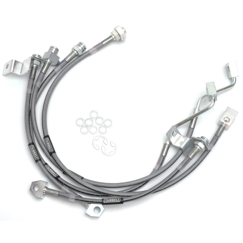 Russell Performance 99-06 Ford Excursion 4WD with 4in-5.5in lift Brake Line Kit Russell Brake Line Kits AXOPROS