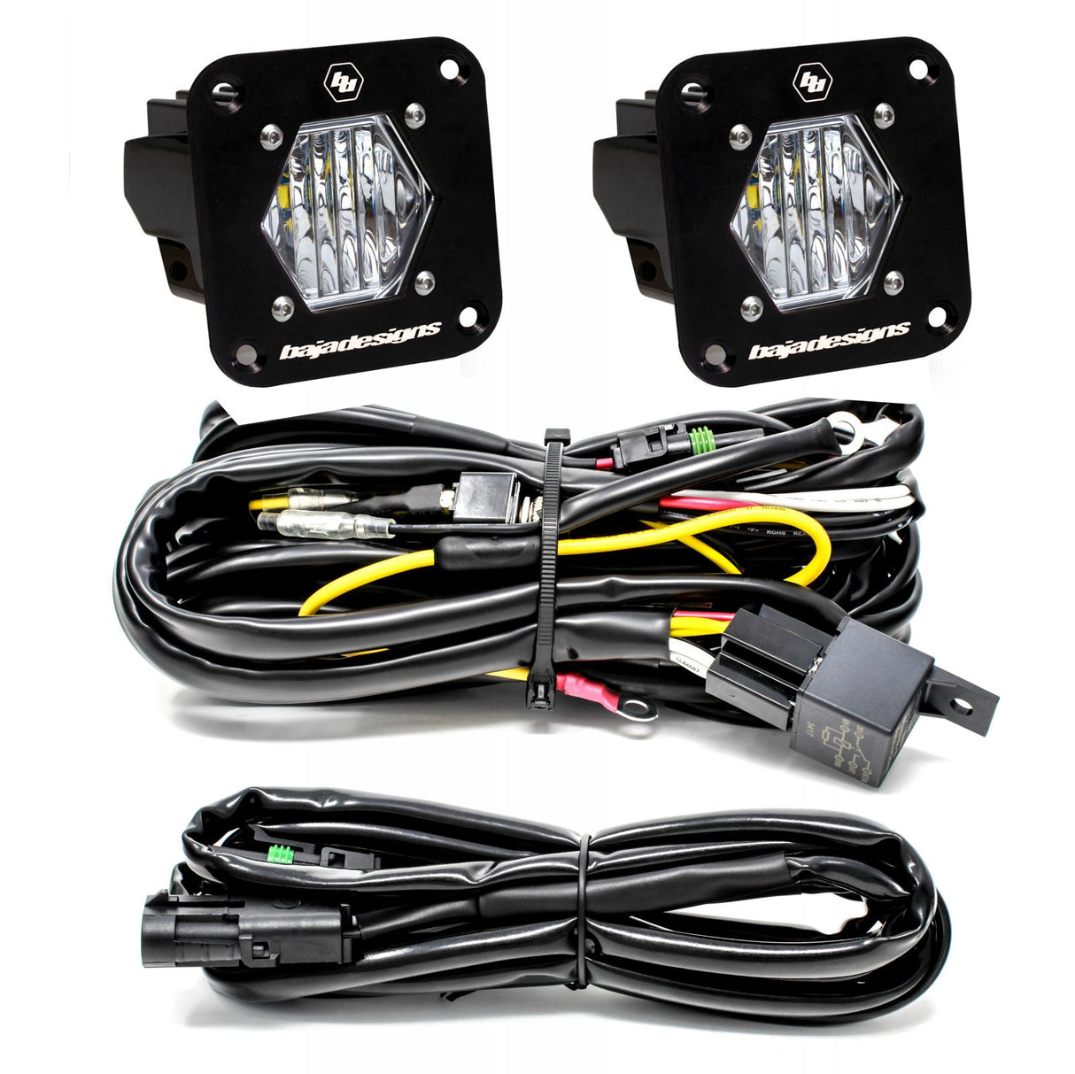 S1 Black Flush Mount LED Light Pod Reverse Kit Baja Designs Auxiliary Light AXOPROS