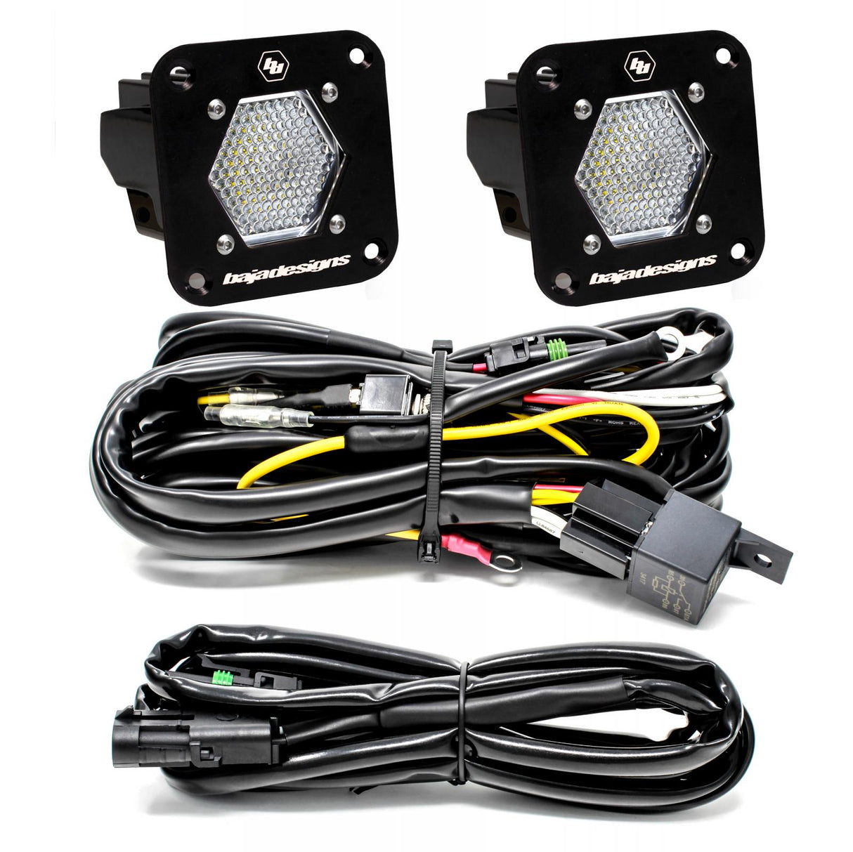 S1 Black Flush Mount LED Light Pod Reverse Kit Baja Designs Auxiliary Light AXOPROS
