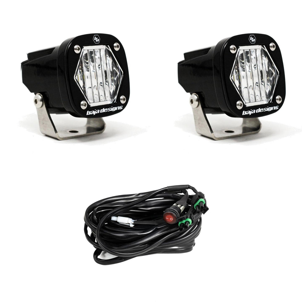 S1 Black LED Auxiliary Light Pod Pair Baja Designs Auxiliary Light AXOPROS