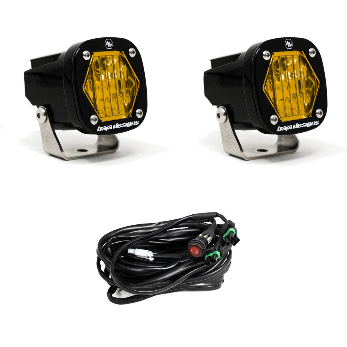 S1 Black LED Auxiliary Light Pod Pair Baja Designs Auxiliary Light AXOPROS