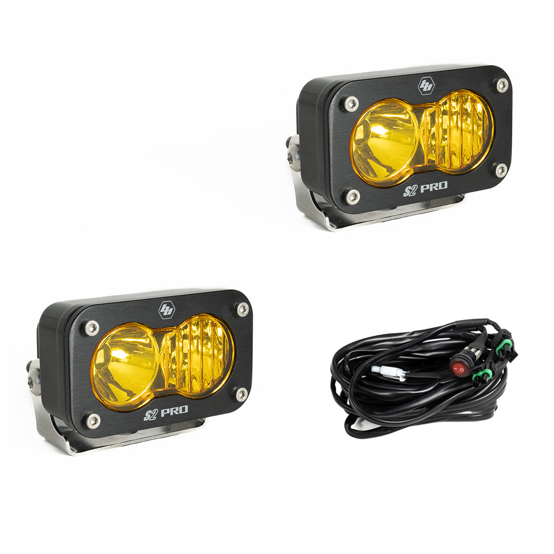 S2 Pro Black LED Auxiliary Light Pod Pair Baja Designs Auxiliary Light AXOPROS