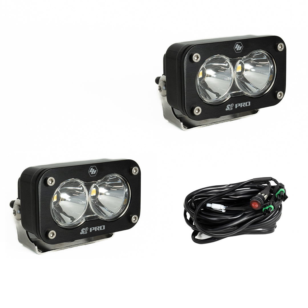 S2 Pro Black LED Auxiliary Light Pod Pair Baja Designs Auxiliary Light AXOPROS