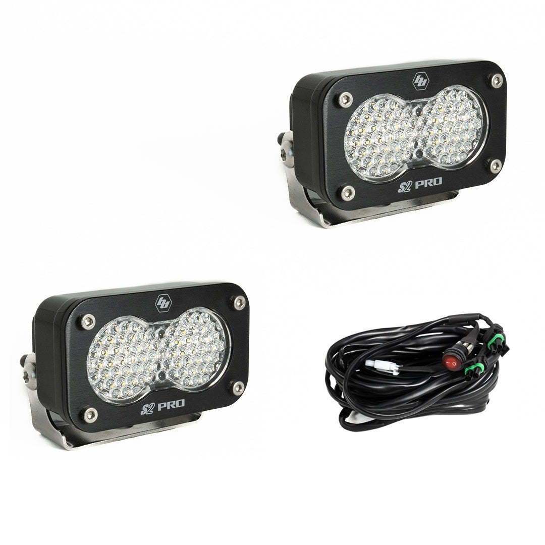 S2 Pro Black LED Auxiliary Light Pod Pair Baja Designs Auxiliary Light AXOPROS