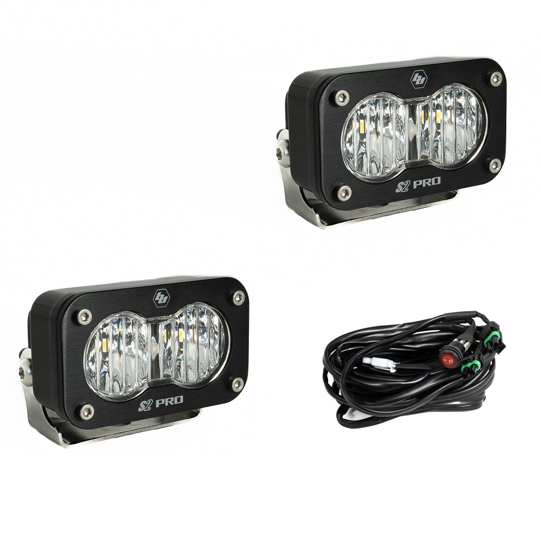 S2 Pro Black LED Auxiliary Light Pod Pair Baja Designs Auxiliary Light AXOPROS
