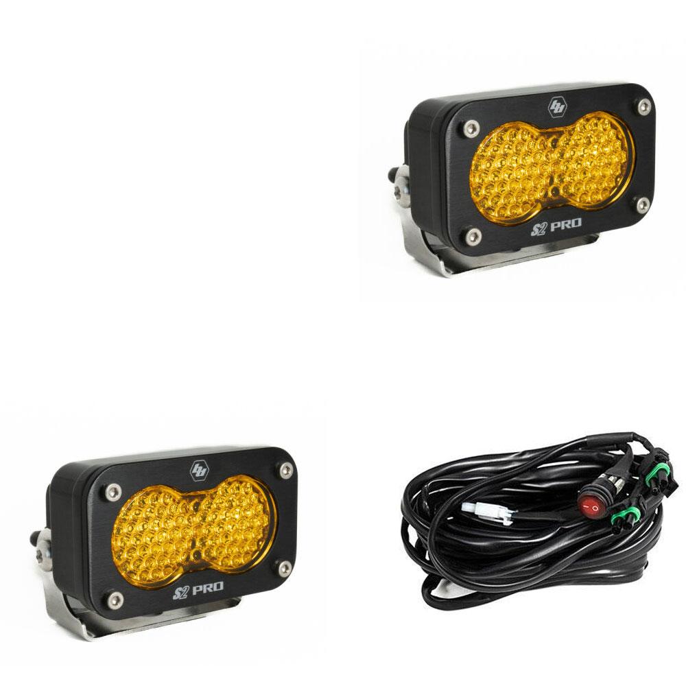 S2 Pro Black LED Auxiliary Light Pod Pair Baja Designs Auxiliary Light AXOPROS