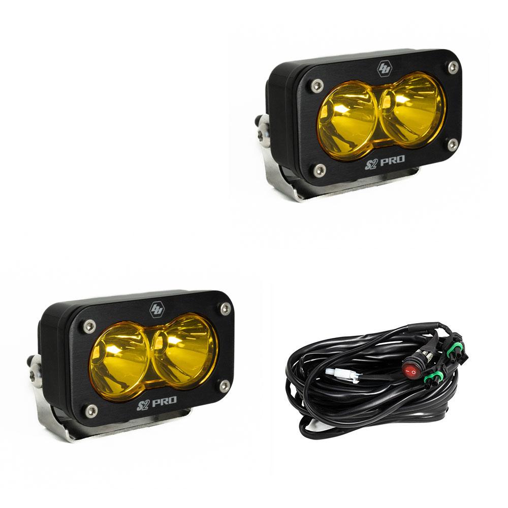 S2 Pro Black LED Auxiliary Light Pod Pair Baja Designs Auxiliary Light AXOPROS