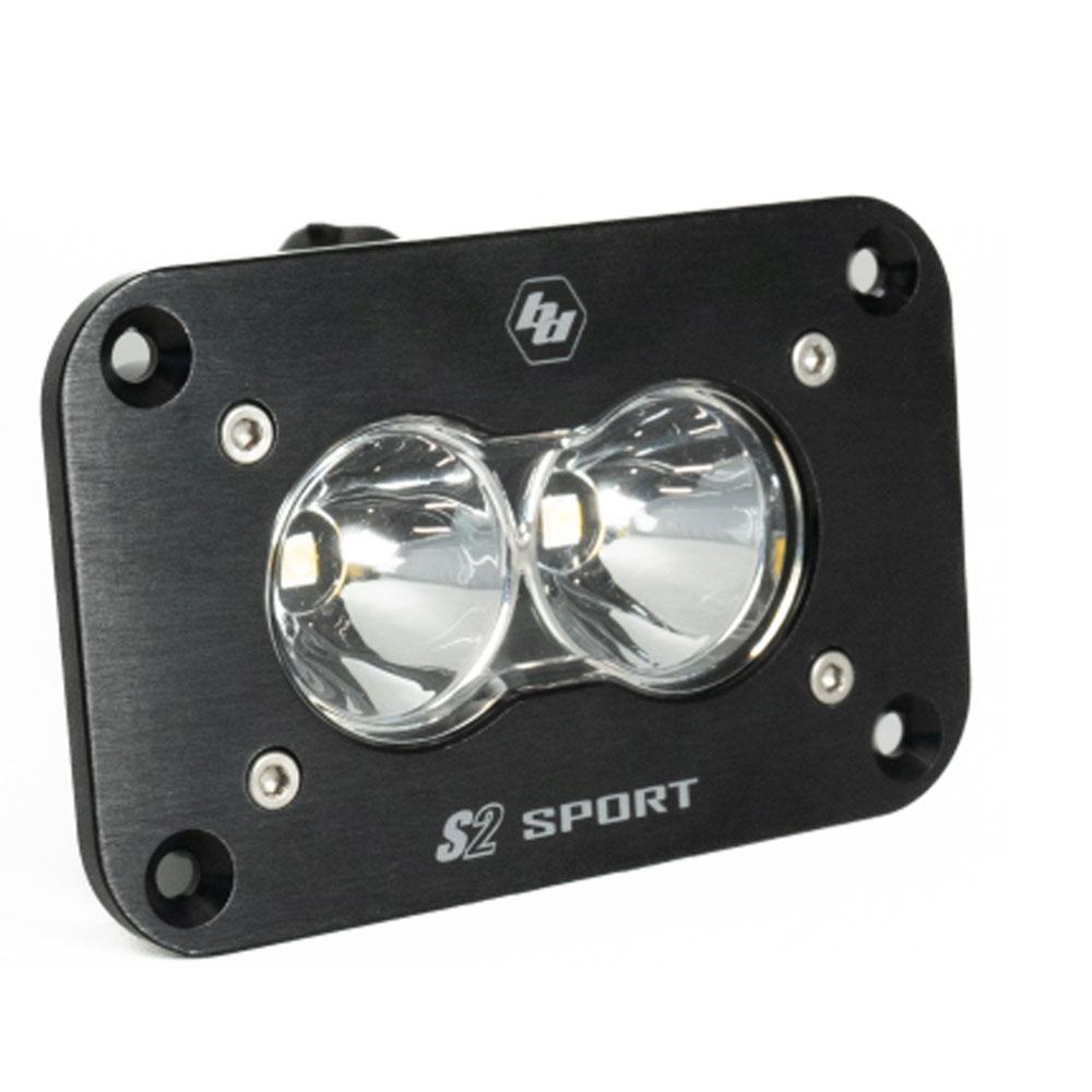 S2 Sport Black Flush Mount LED Auxiliary Light Pod Baja Designs Auxiliary Light  AXOPROS