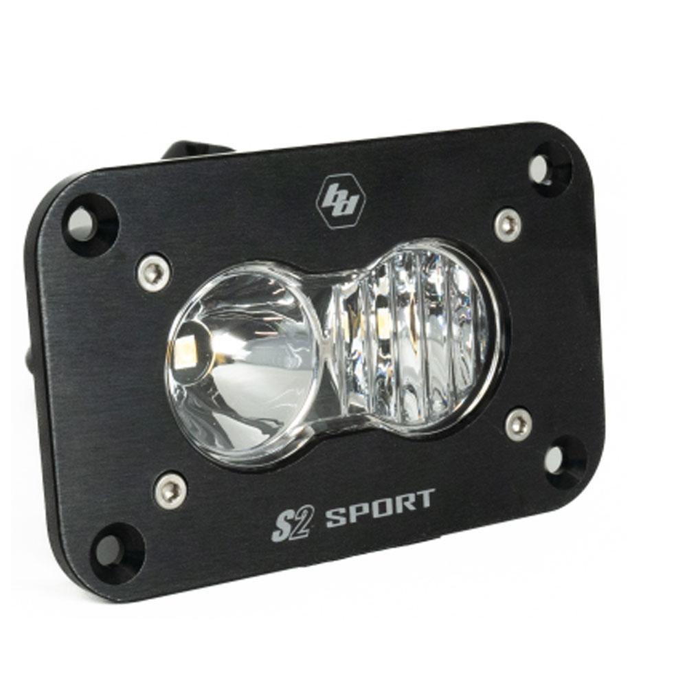 S2 Sport Black Flush Mount LED Auxiliary Light Pod Baja Designs Auxiliary Light  AXOPROS