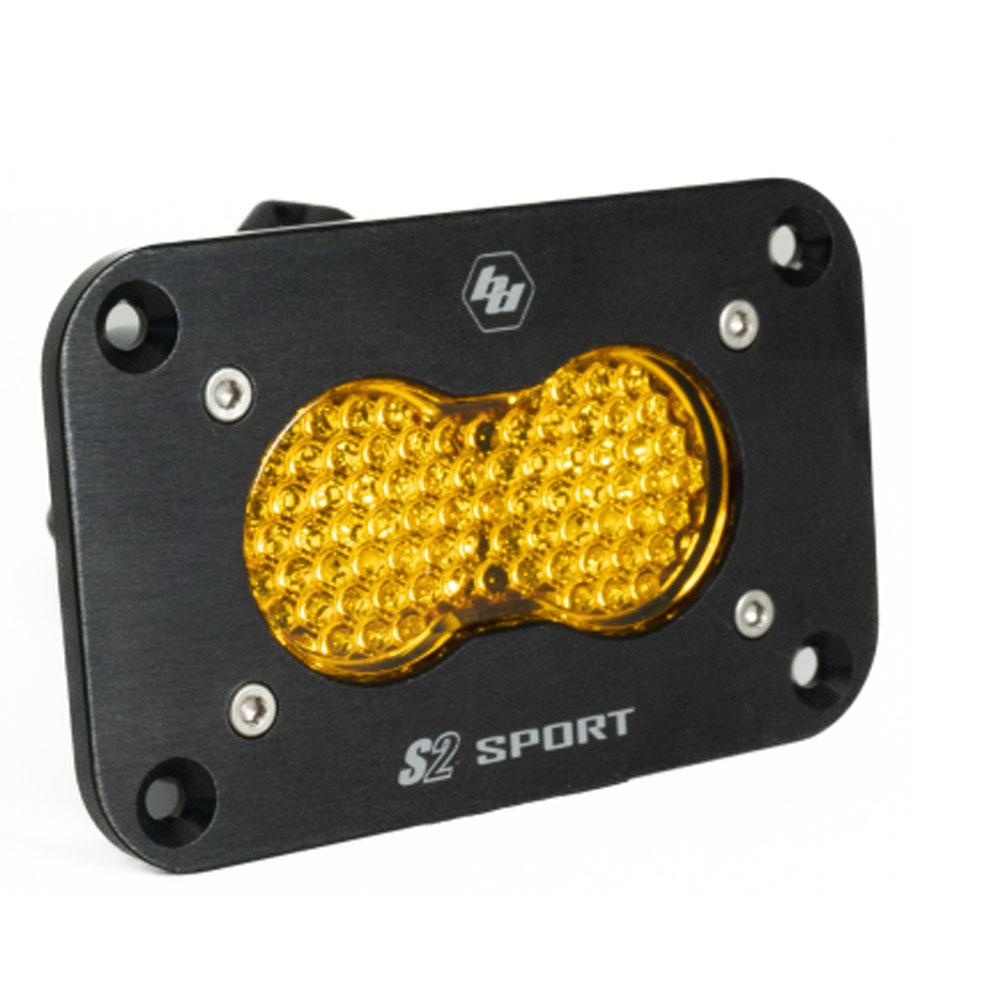 S2 Sport Black Flush Mount LED Auxiliary Light Pod Baja Designs Auxiliary Light  AXOPROS