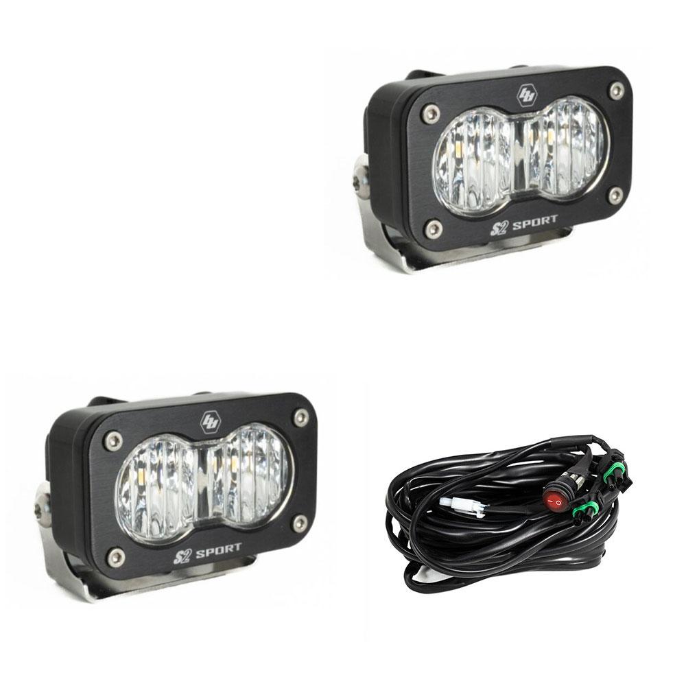 S2 Sport Black LED Auxiliary Light Pod Pair Baja Designs Auxiliary Light  AXOPROS