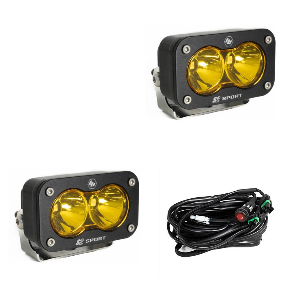 S2 Sport Black LED Auxiliary Light Pod Pair Baja Designs Auxiliary Light AXOPROS