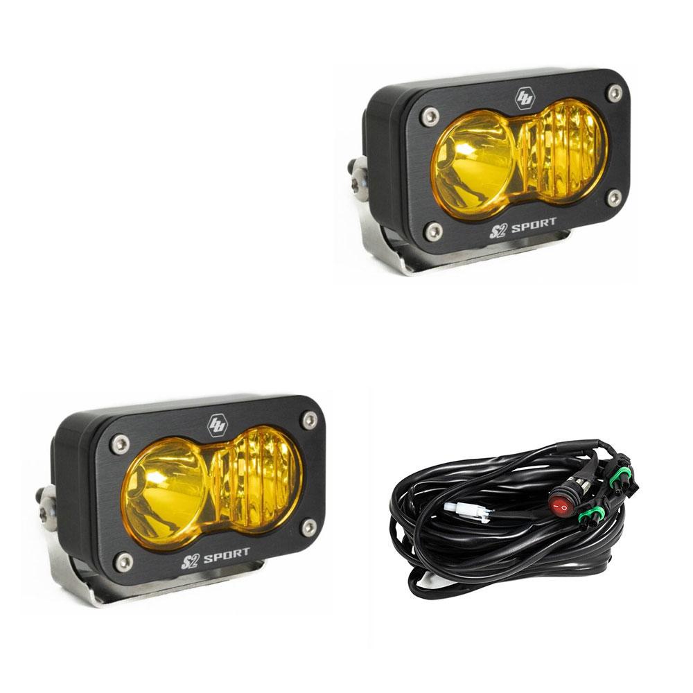 S2 Sport Black LED Auxiliary Light Pod Pair Baja Designs Auxiliary Light AXOPROS
