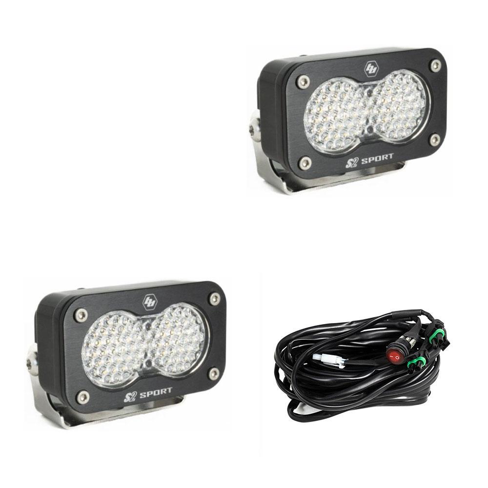 S2 Sport Black LED Auxiliary Light Pod Pair Baja Designs Auxiliary Light  AXOPROS