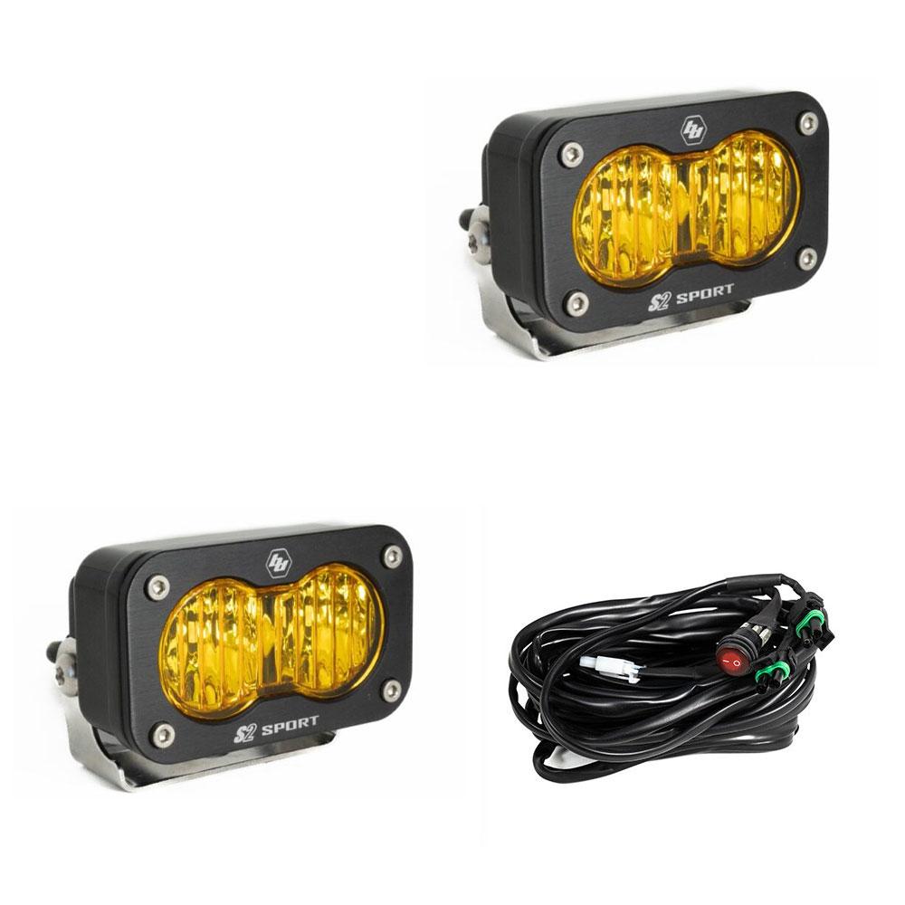S2 Sport Black LED Auxiliary Light Pod Pair Baja Designs Auxiliary Light AXOPROS