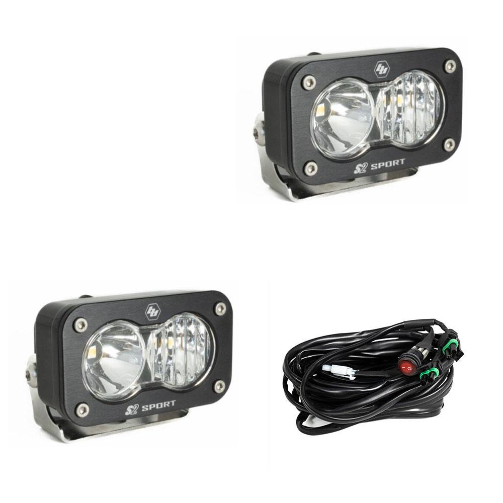 S2 Sport Black LED Auxiliary Light Pod Pair Baja Designs Auxiliary Light  AXOPROS